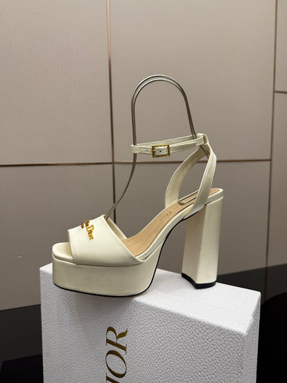 CD 26s High Heel Sandals 120mm White Satin