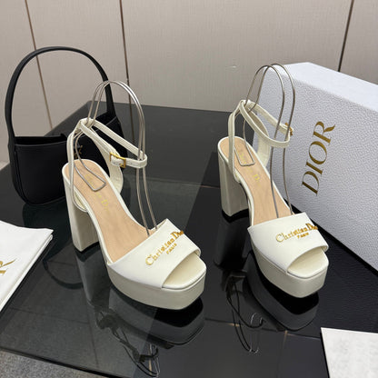 CD 26s High Heel Sandals 120mm White Satin