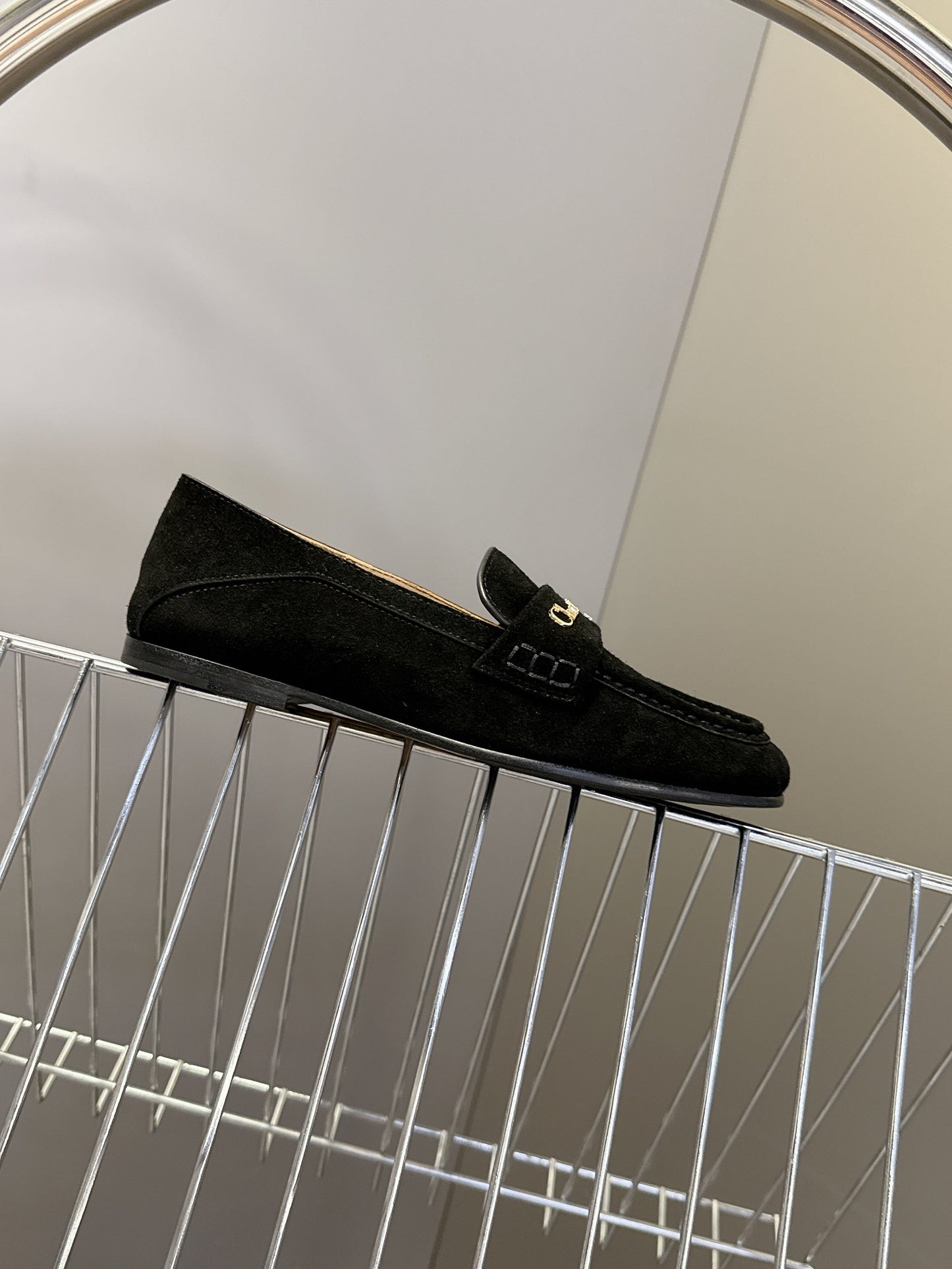 CD  Boy Loafer Rope 5m Black Suede Calfskin  492541