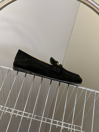 CD  Boy Loafer Rope 5m Black Suede Calfskin  492541
