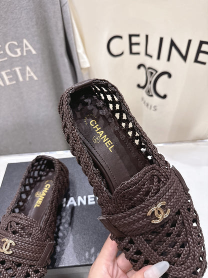 Chanel 2026 Hand-Woven Loafers Chocolate Calfskin 896474