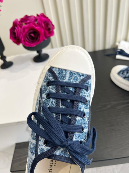 CD Dioriviera Walk'n'Dior Sneaker White Blue Cotton 851242