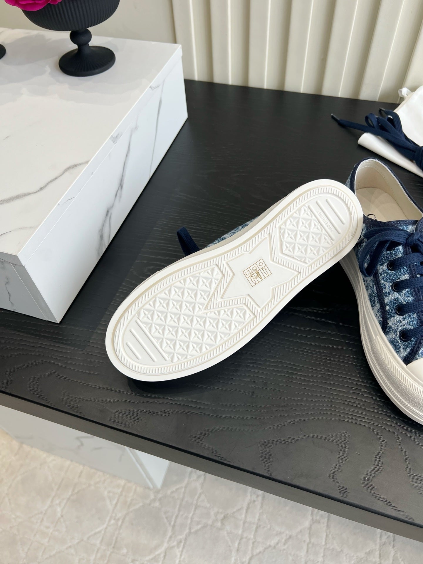 CD Dioriviera Walk'n'Dior Sneaker White Blue Cotton 851242