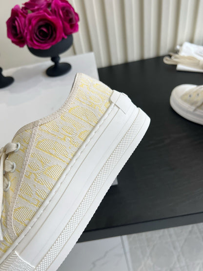 CD Dioriviera Walk'n'Dior Sneaker Cream Yellow Cotton 851244