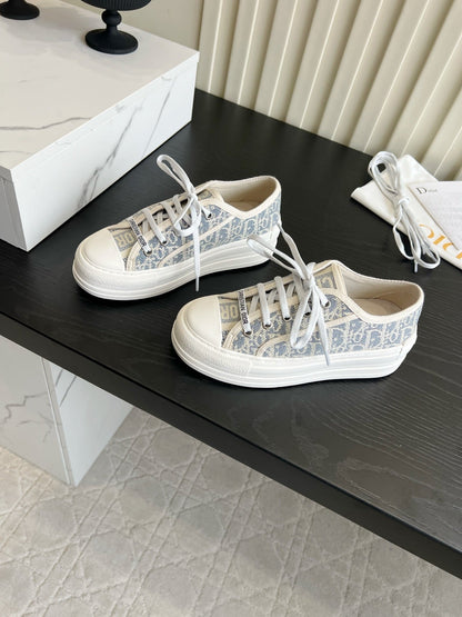 CD Dioriviera Walk'n'Dior Sneaker Wash Blue Cotton 851248