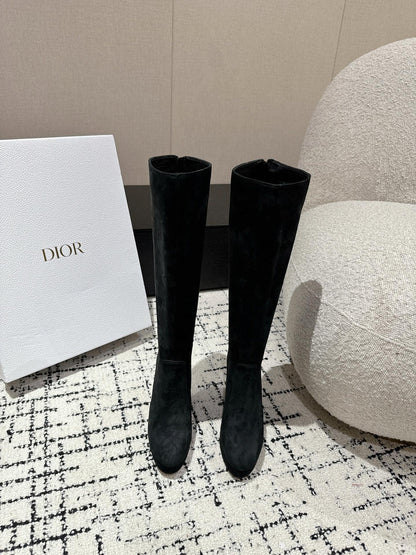 CD High Boots 100mm Black Suede