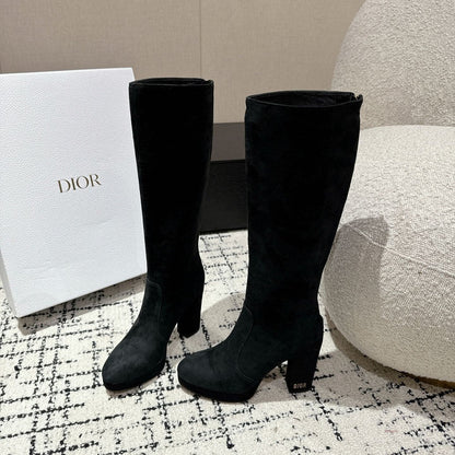 CD High Boots 100mm Black Suede
