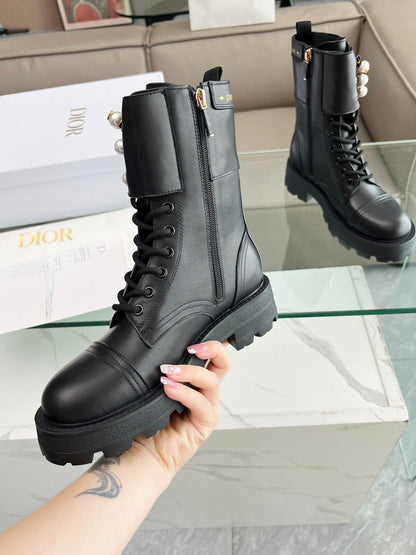 CD D-Strike Ankle Boot Plain Black Calfskin