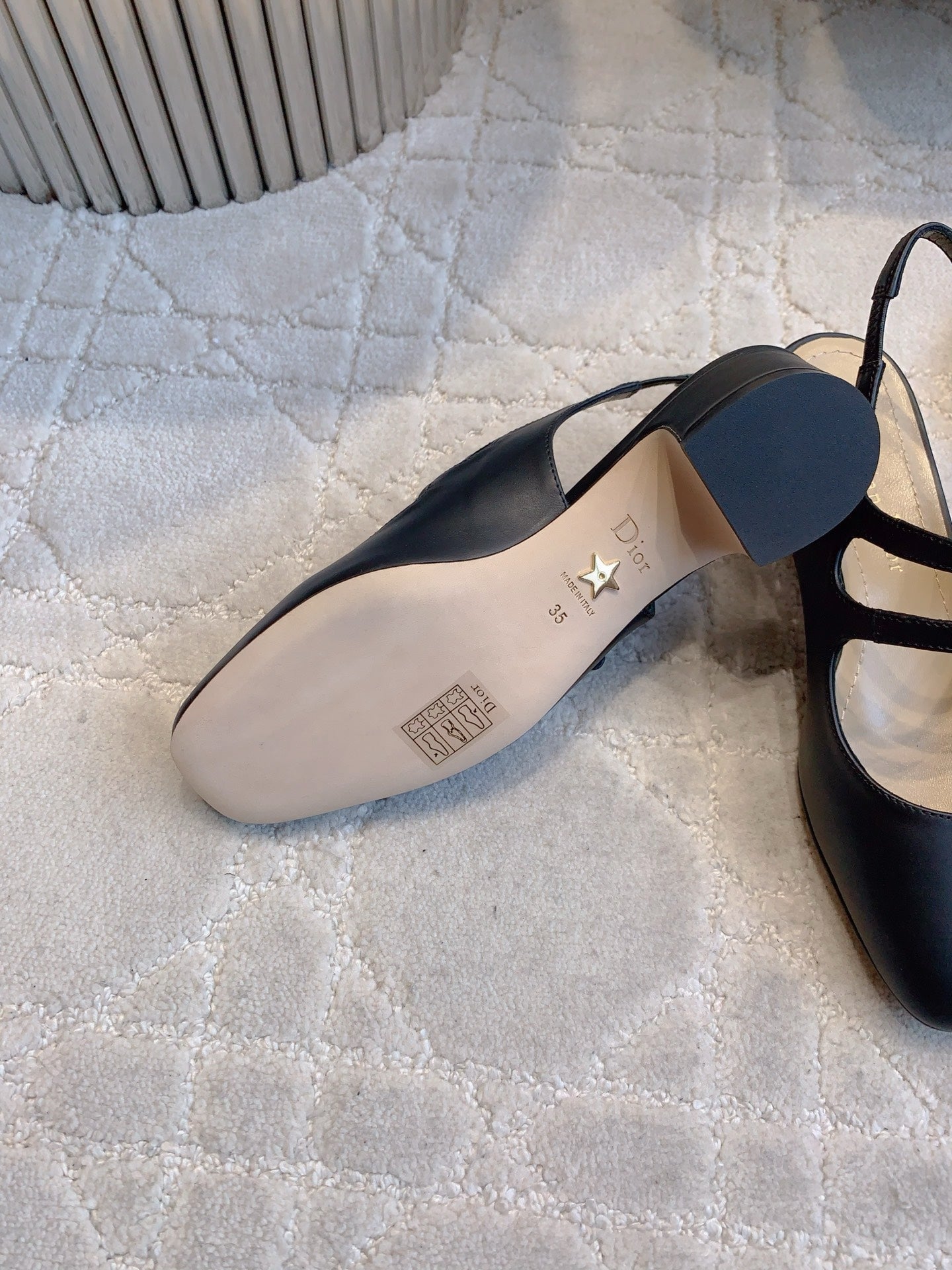 CD Chérie Slingback Pump 5cm Black Leather 615467