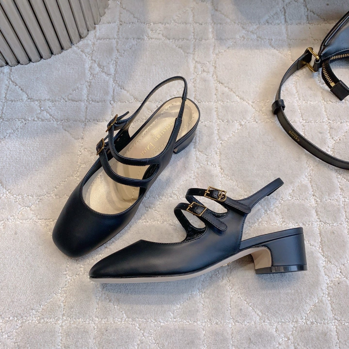 CD Chérie Slingback Pump 5cm Black Leather 615467