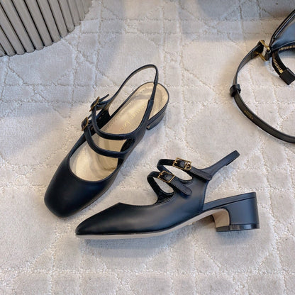 CD Chérie Slingback Pump 5cm Black Leather 615467
