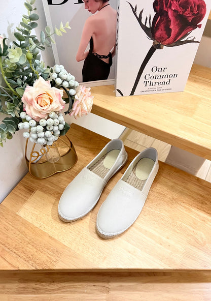 CD Paradise Espadrilles White Grain Cowhide 692262