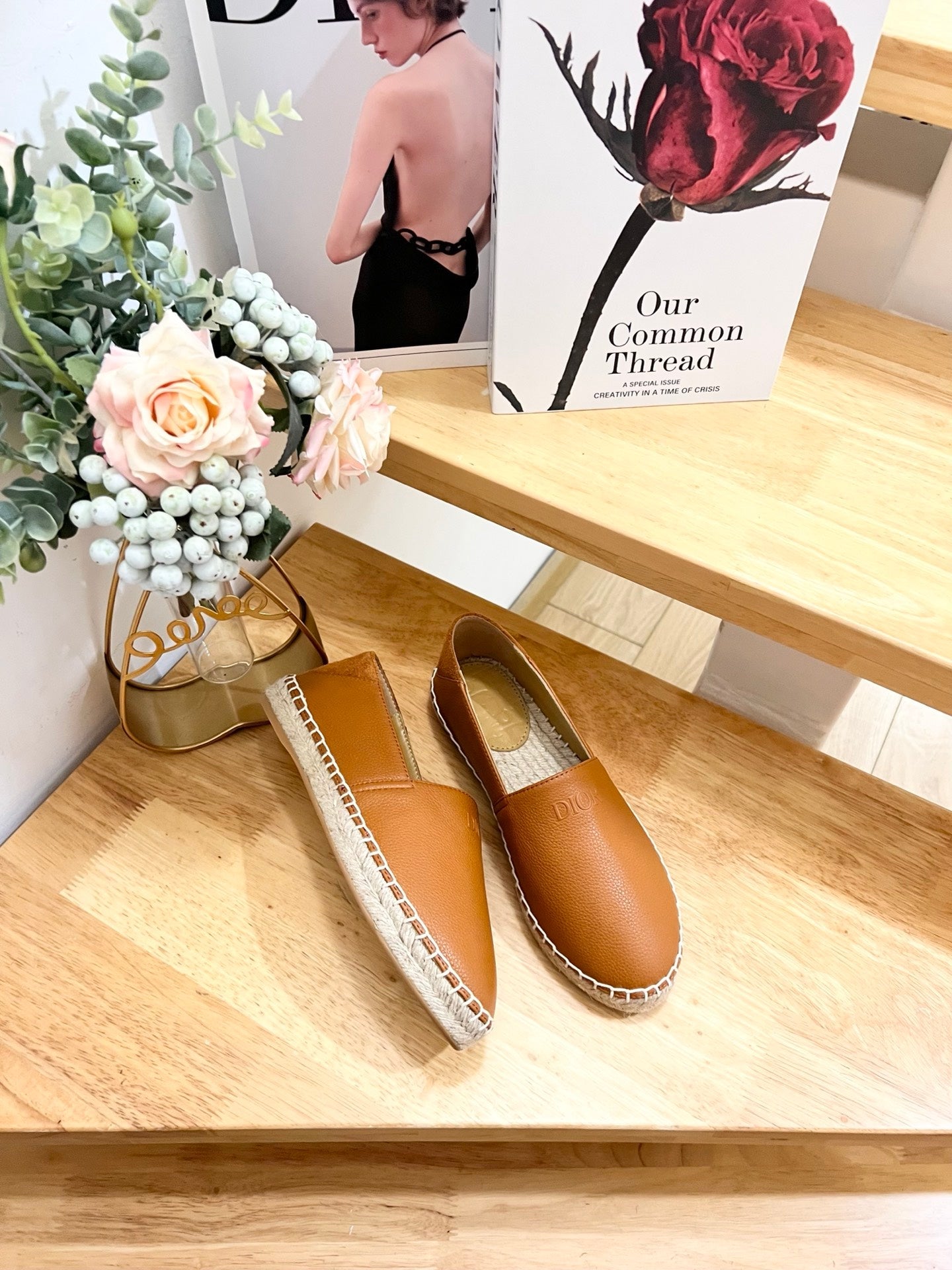 CD Paradise Espadrilles Tan Brown Grain Cowhide 692264