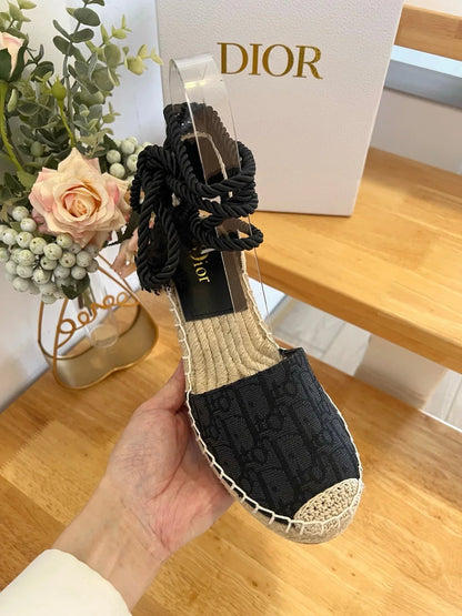 Dior 2026 Wedge Espadrille Canvas Straw 919957
