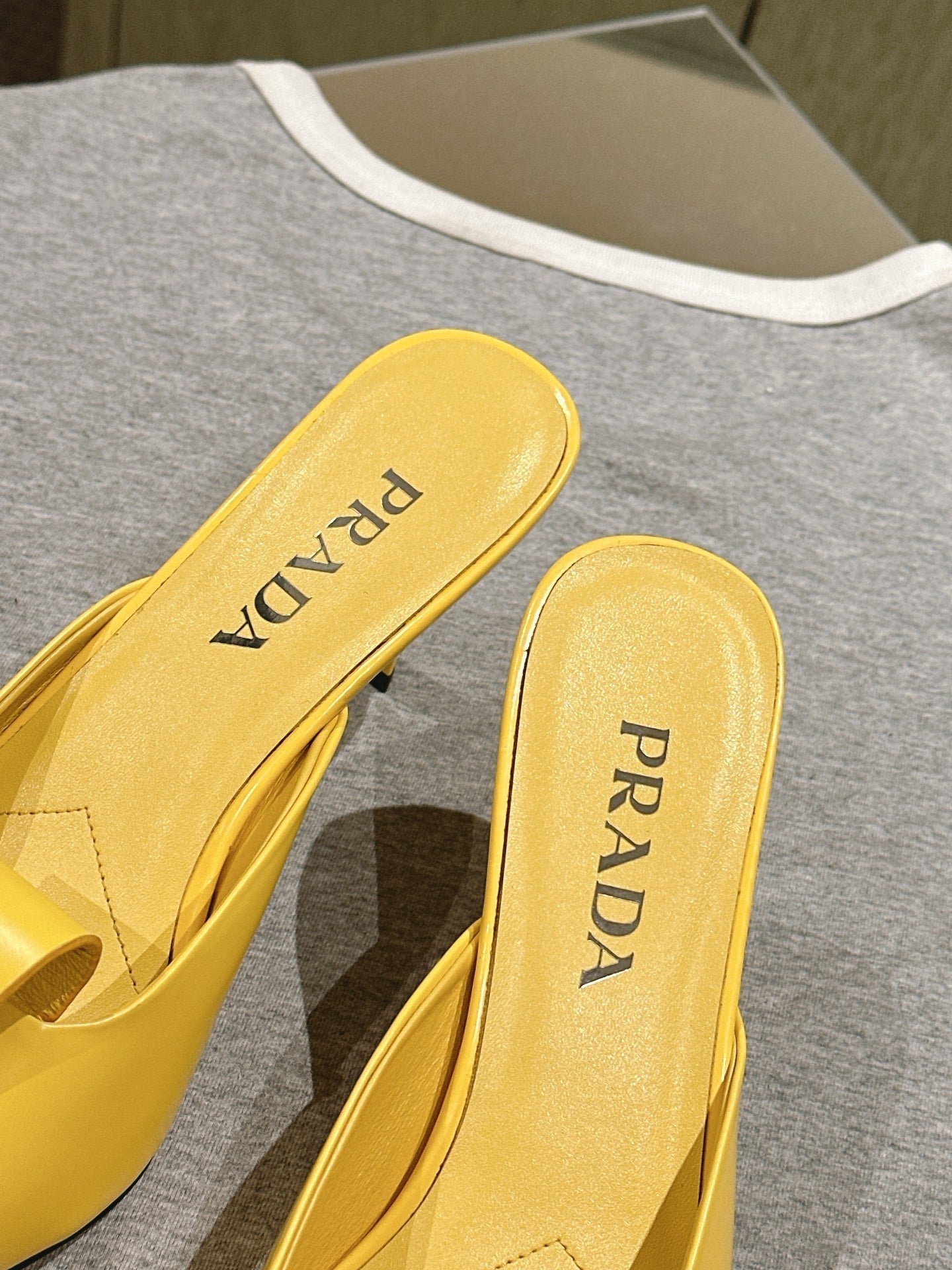PRA 2026S High Heel Mule 80 Yellow Sheepskin 657668