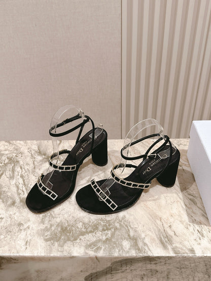 CD Diorissime Heeled Sandal 85mm Black Lamskin 483072