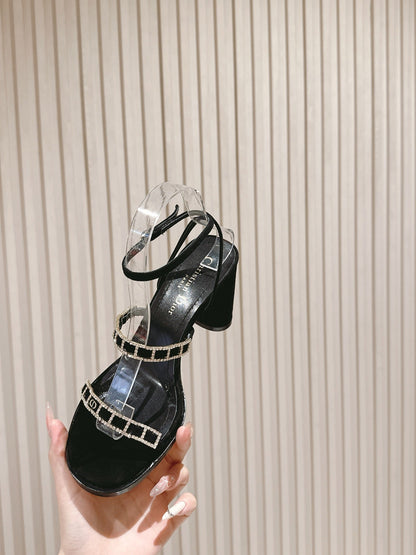 CD Diorissime Heeled Sandal 85mm Black Lamskin 483072