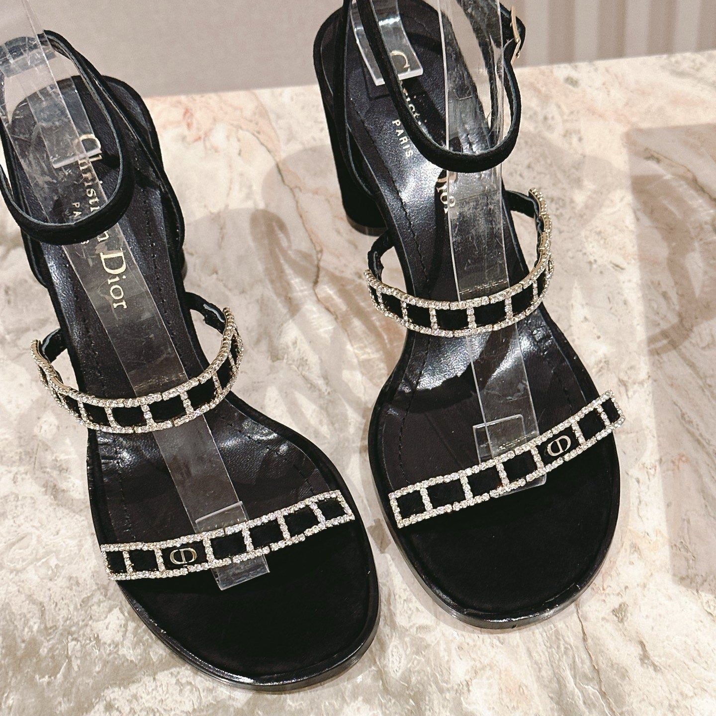 CD Diorissime Heeled Sandal 85mm Black Lamskin 483072