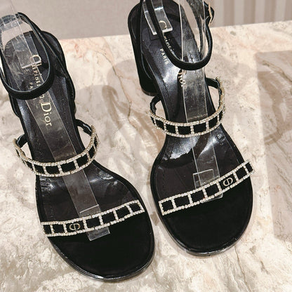 CD Diorissime Heeled Sandal 85mm Black Lamskin 483072