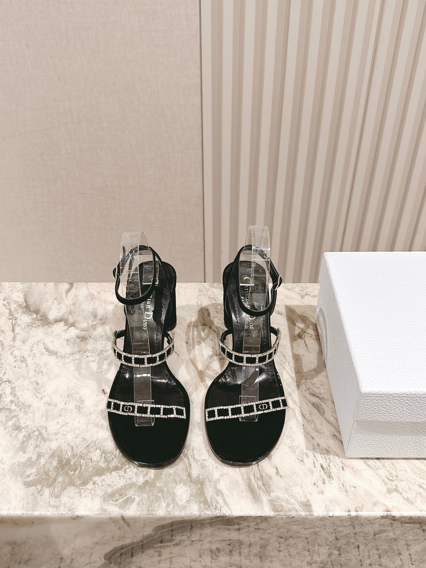 CD Diorissime Heeled Sandal 85mm Black Lamskin 483072