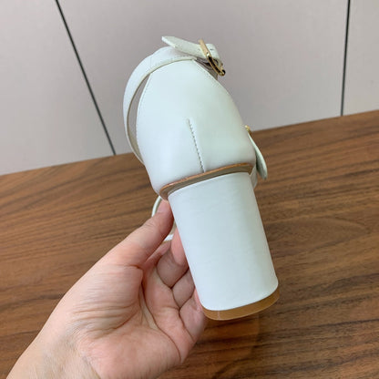 CD J'Adior High-Heel Sandals 8cm White Cowhide Canvas 793127