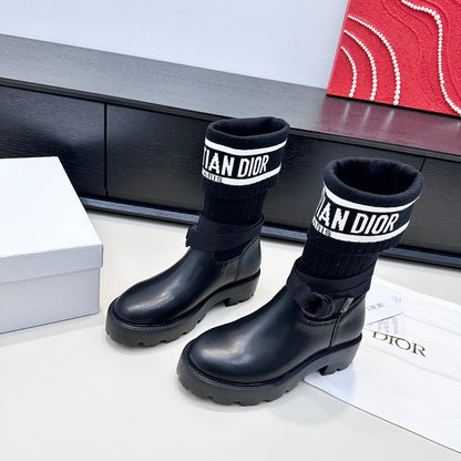CD 26s D-Major Ankle Boot In Black Calfskin And Wool