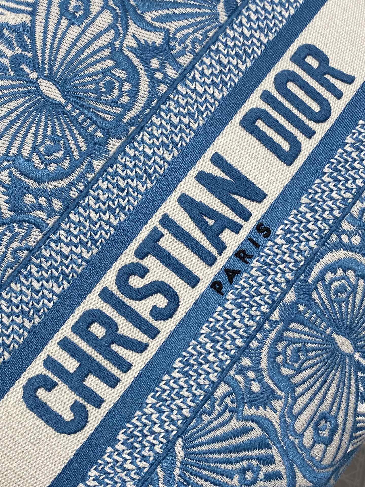 CD Medium Lady D-Lite Butterfly Motif Blue White Cotton