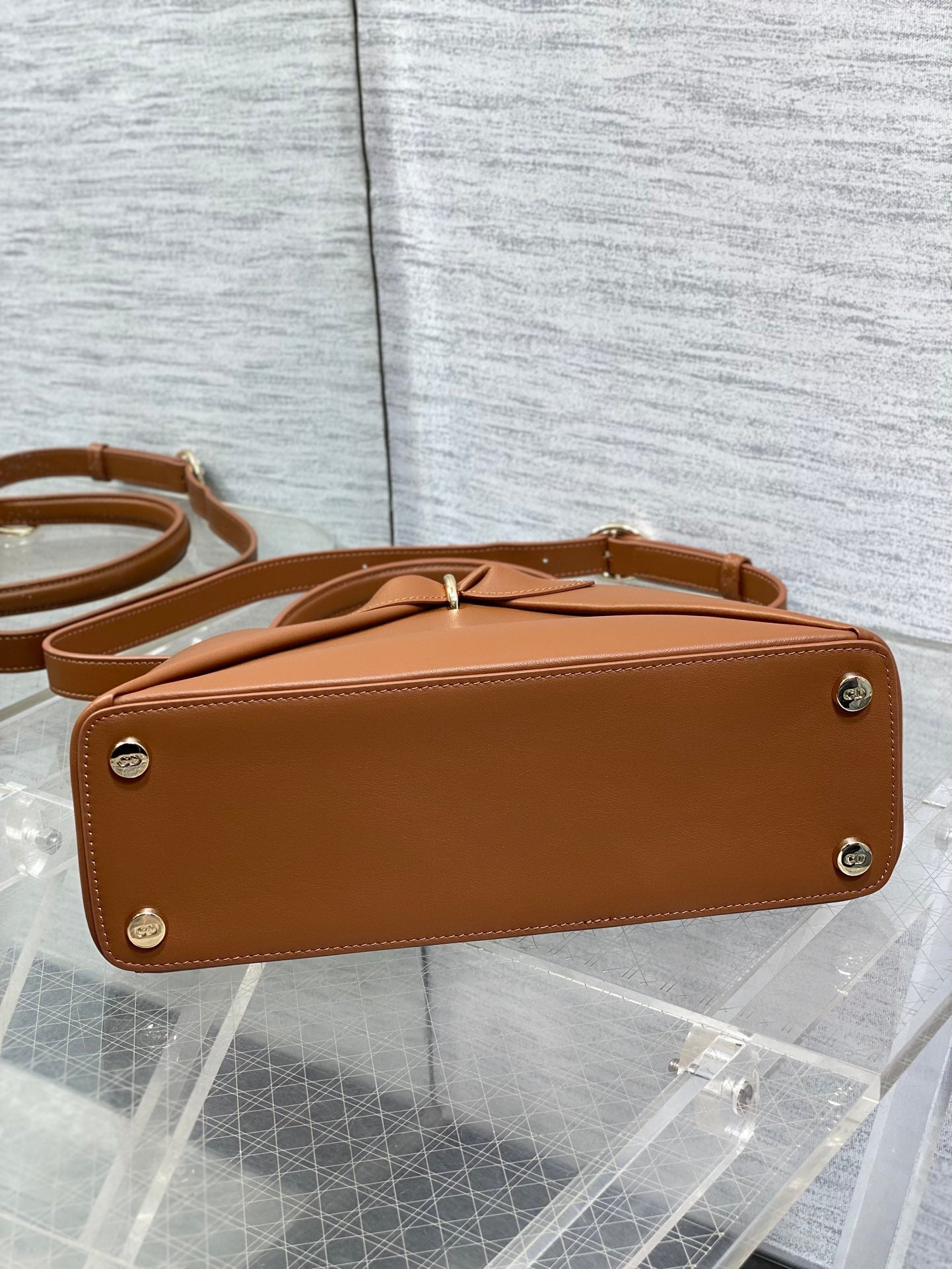 CD 26SS Bow-Adorned Bag Brown Calfskin 272511