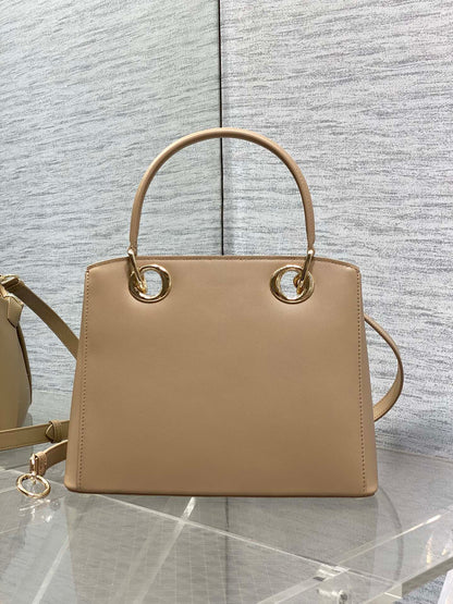 CD 26SS Bow-Adorned Bag Khaki Brown Calfskin 272513