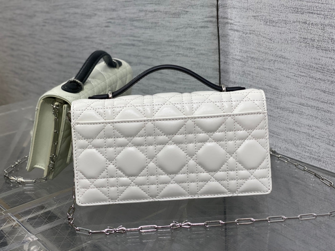 Dior 2026 My Dior Mini Bag Two-Tone White Black Lambskin 284081