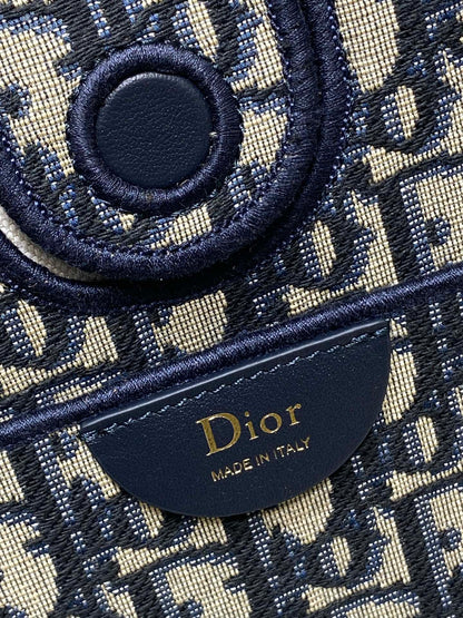 Dior 2026 Small Shopping Bag Blue Beige Canvas Leather 284287
