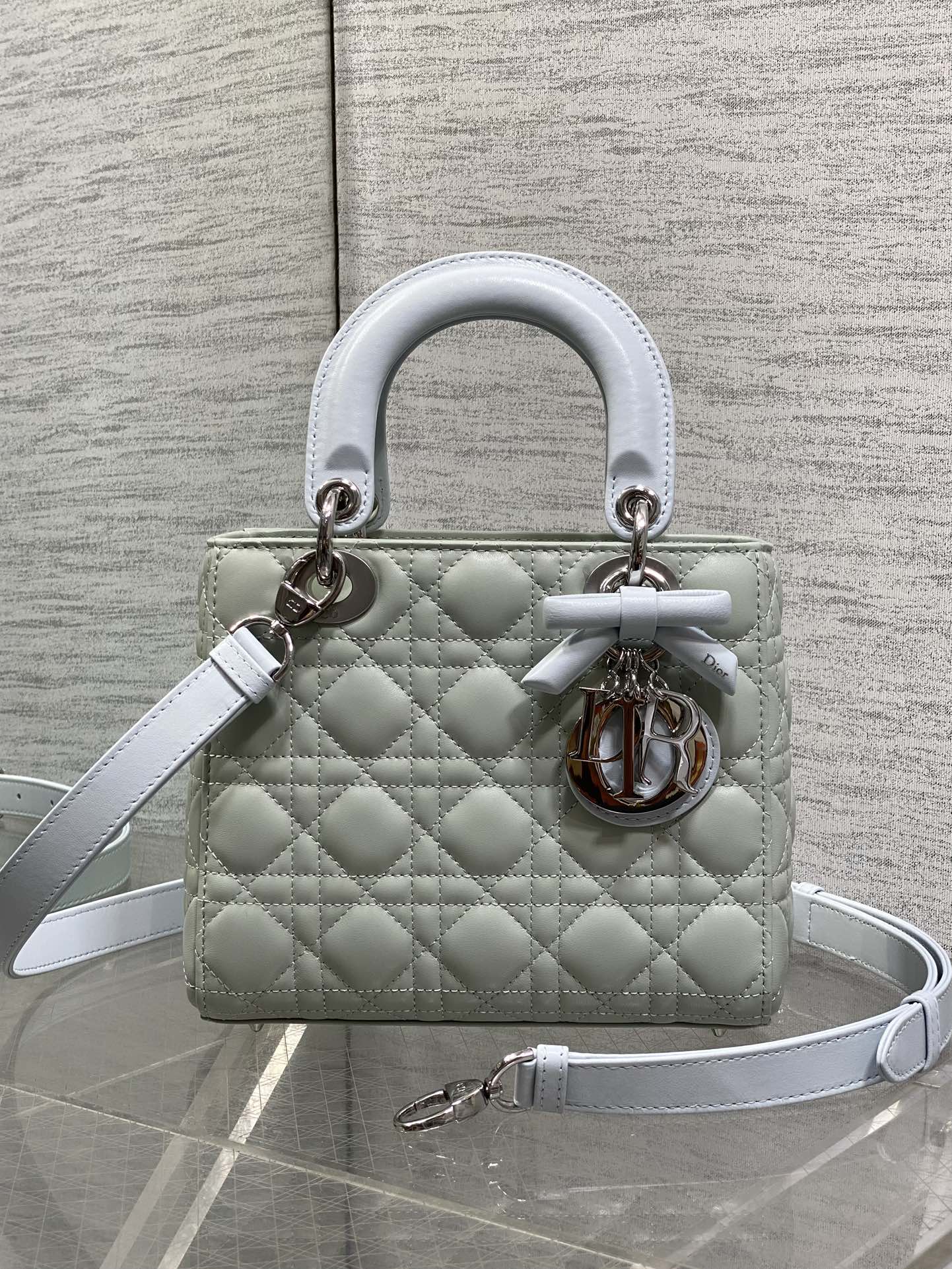 Dior 2026 Lady Dior Bag Grey Charcoal Lambskin 286579