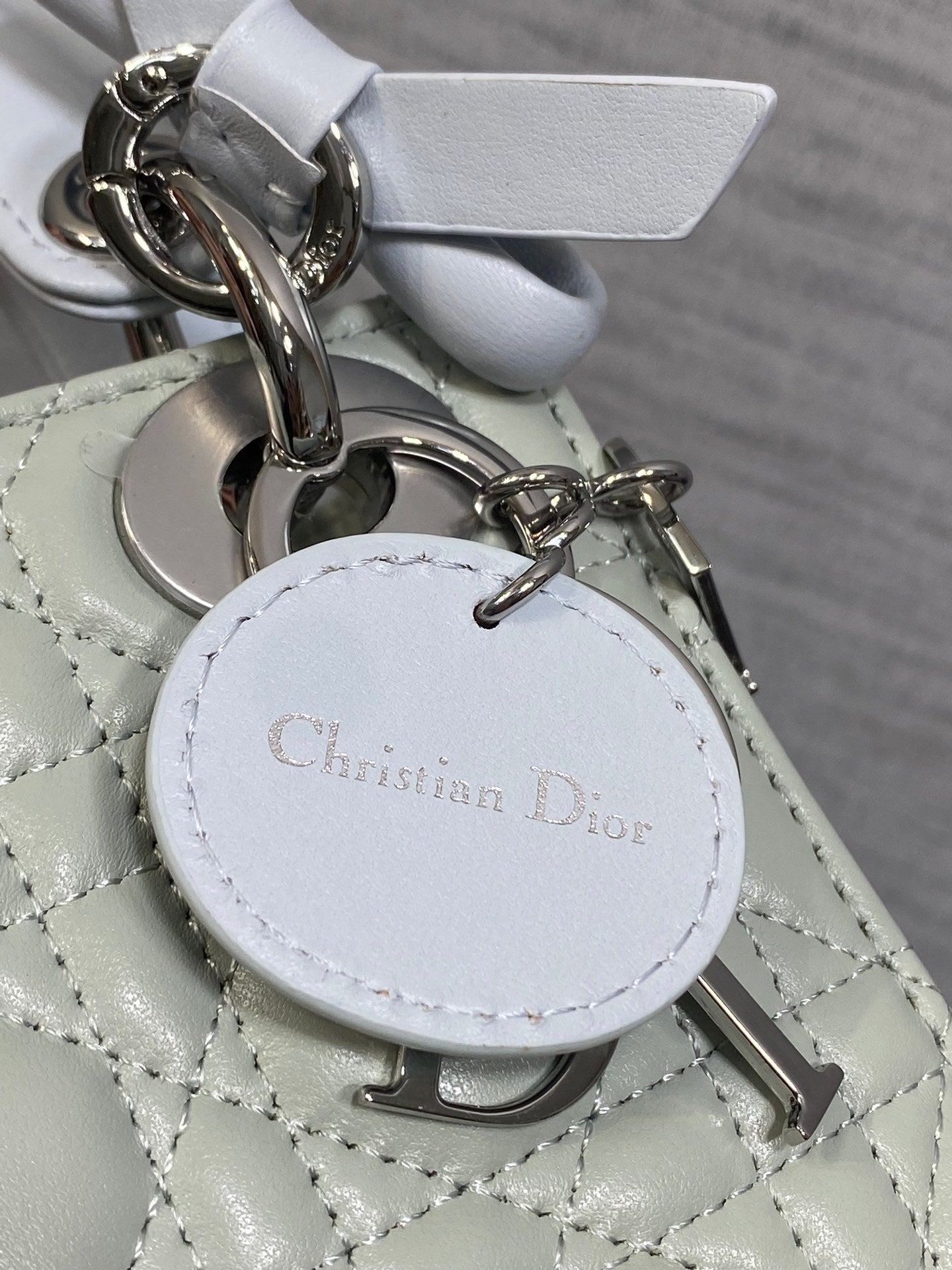 Dior 2026 Mini Lady Dior Bag Grey Charcoal Lambskin 286581