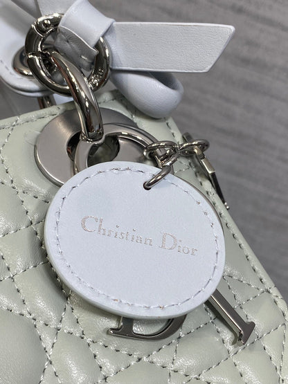 Dior 2026 Mini Lady Dior Bag Grey Charcoal Lambskin 286581