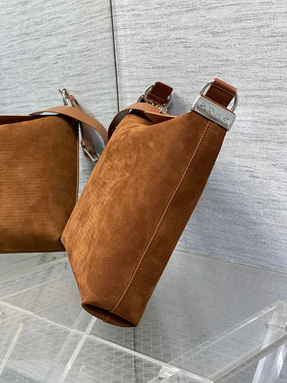 Dior Medium Diorly Bag Brown Suede 286586