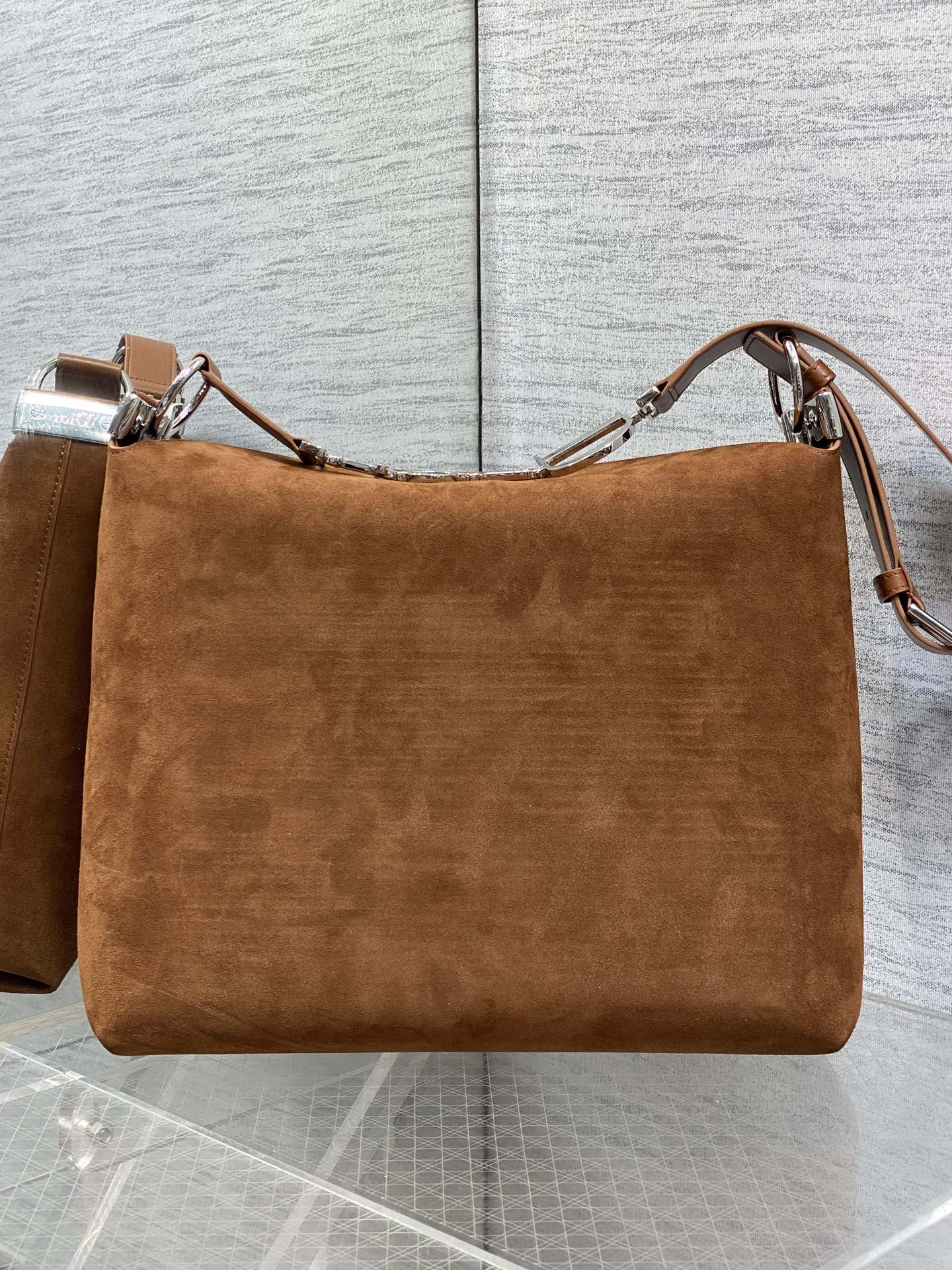 Dior Medium Diorly Bag Brown Suede 286586