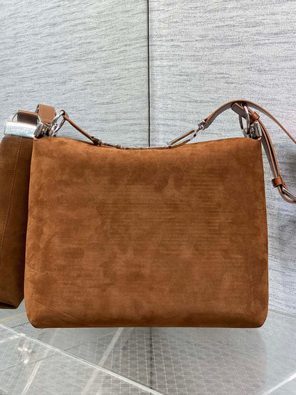 Dior Medium Diorly Bag Brown Suede 286586
