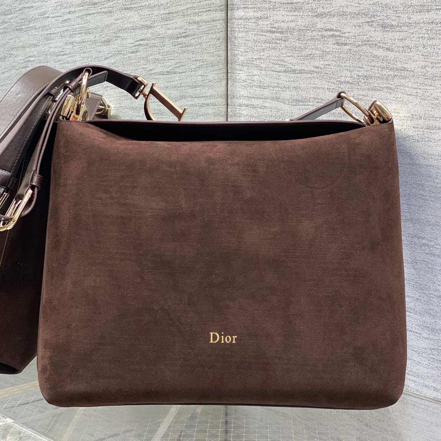 Dior Medium Diorly Bag Coffee Suede 286588