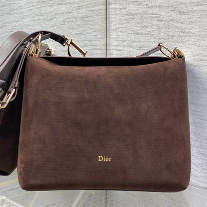 Dior Medium Diorly Bag Coffee Suede 286588