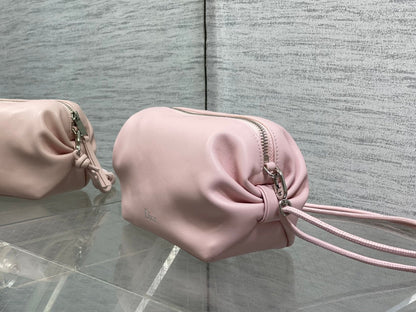CD Bow Pouch Light Pink Lambskin 286627
