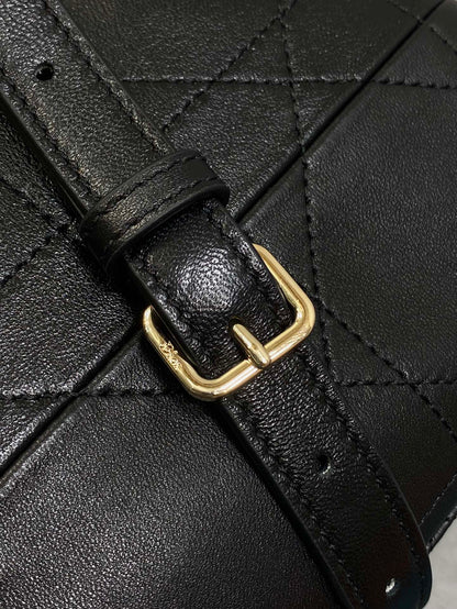 Dior Trianon Bag Black Macrocannage Lambskin 286594