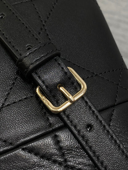Dior Small Vertical Bag Black Macrocannage Lambskin 286596