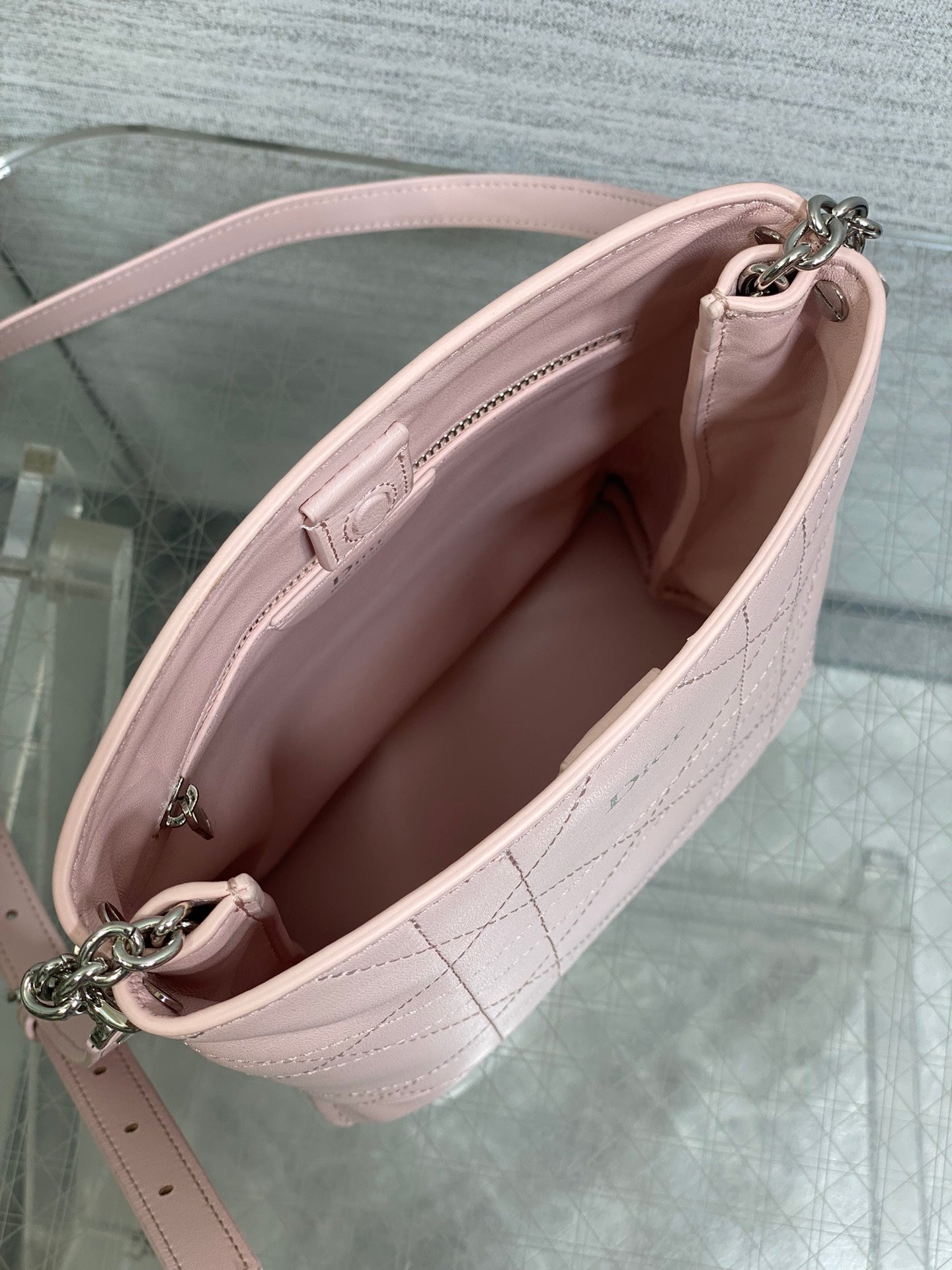 Dior Small Vertical Bag Light Pink Macrocannage Lambskin 286601