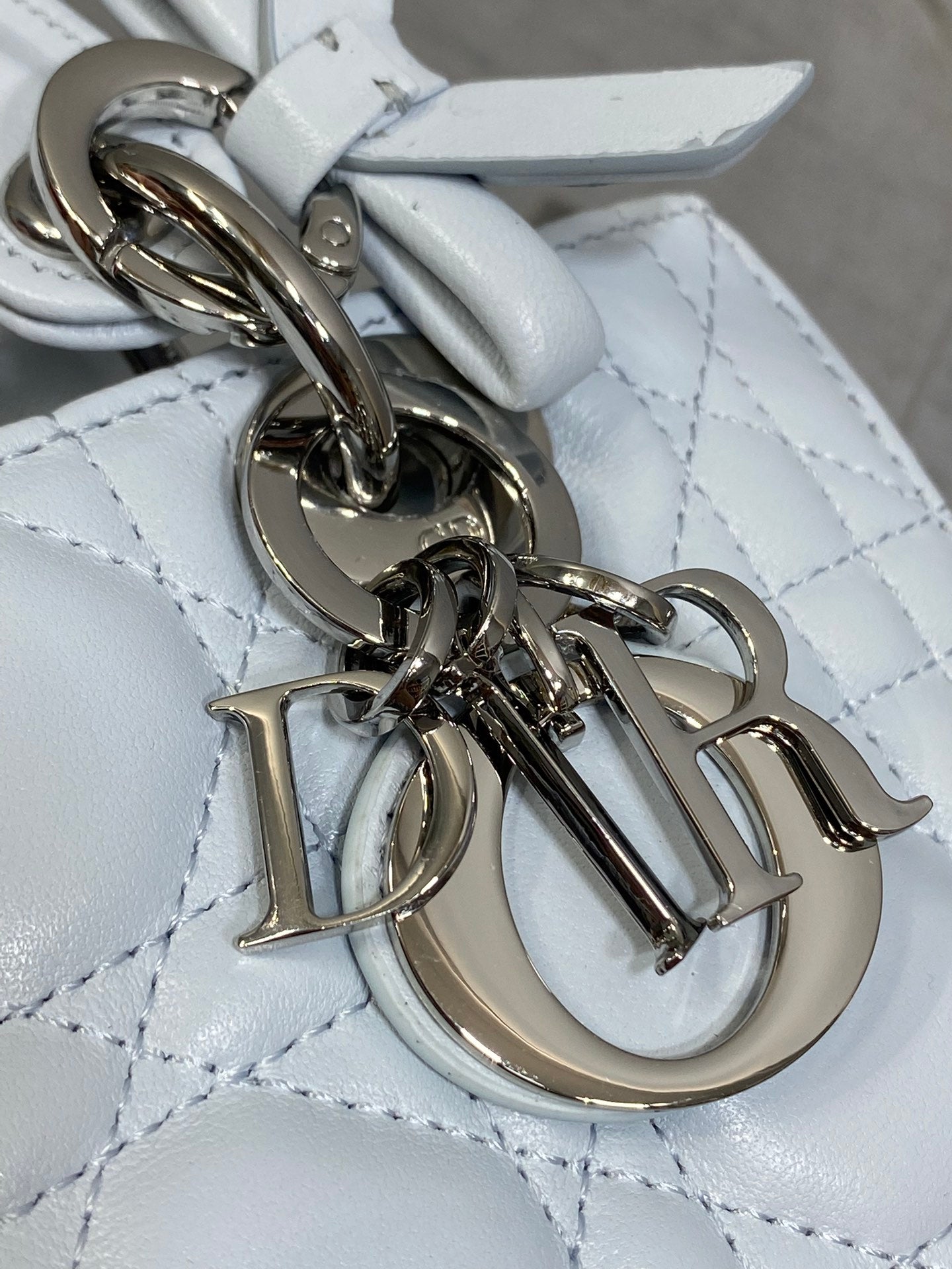 Dior 2026 Bow D-Joy Micro Bag 16cm Glacier Blue Lambskin