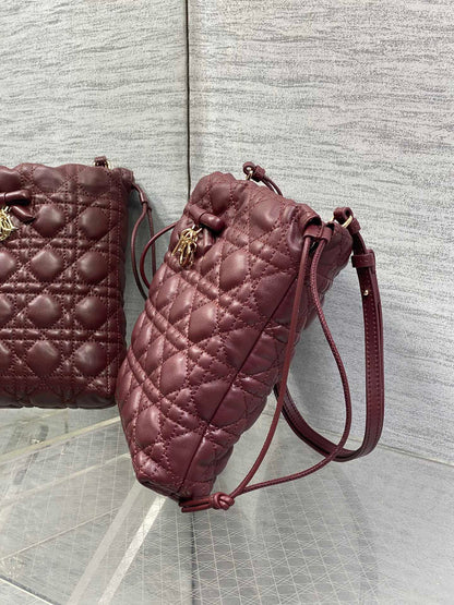 CD Adiorable Mini Bucket Bag Burgundy Lambskin 286633