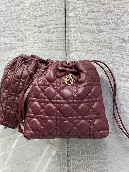 CD Adiorable Mini Bucket Bag Burgundy Lambskin 286633