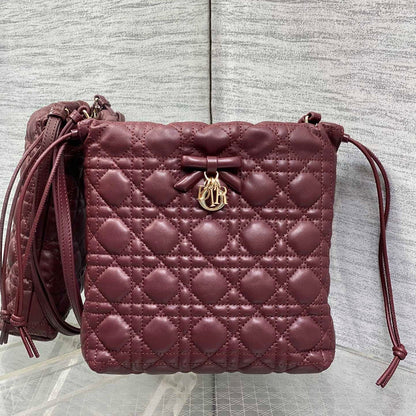 CD Adiorable Mini Bucket Bag Burgundy Lambskin 286633