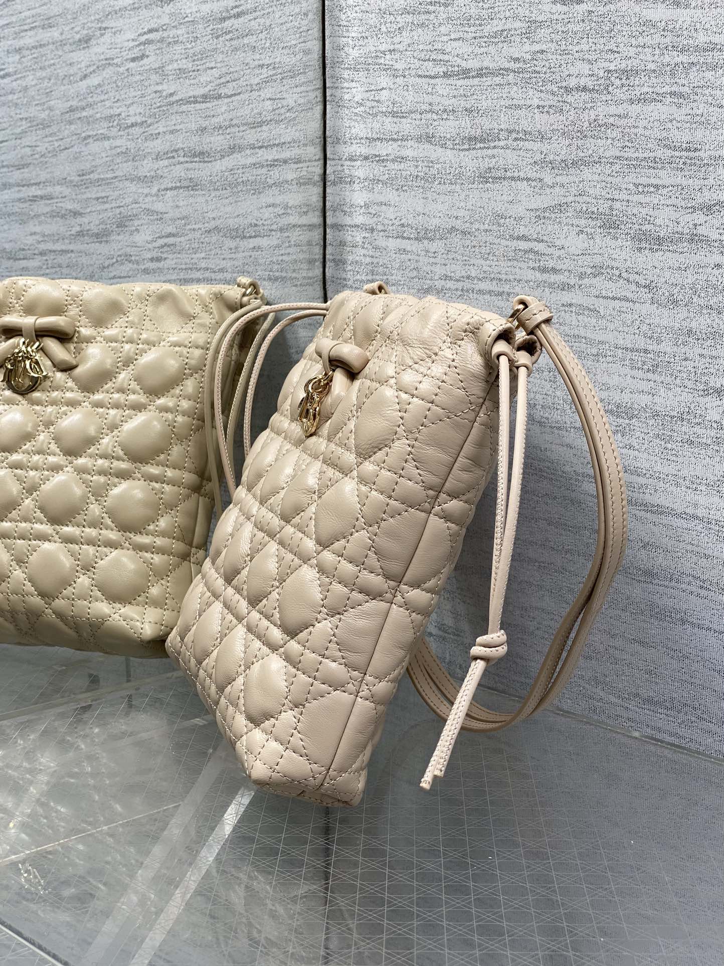 CD Adiorable Mini Bucket Bag Beige Lambskin 286639