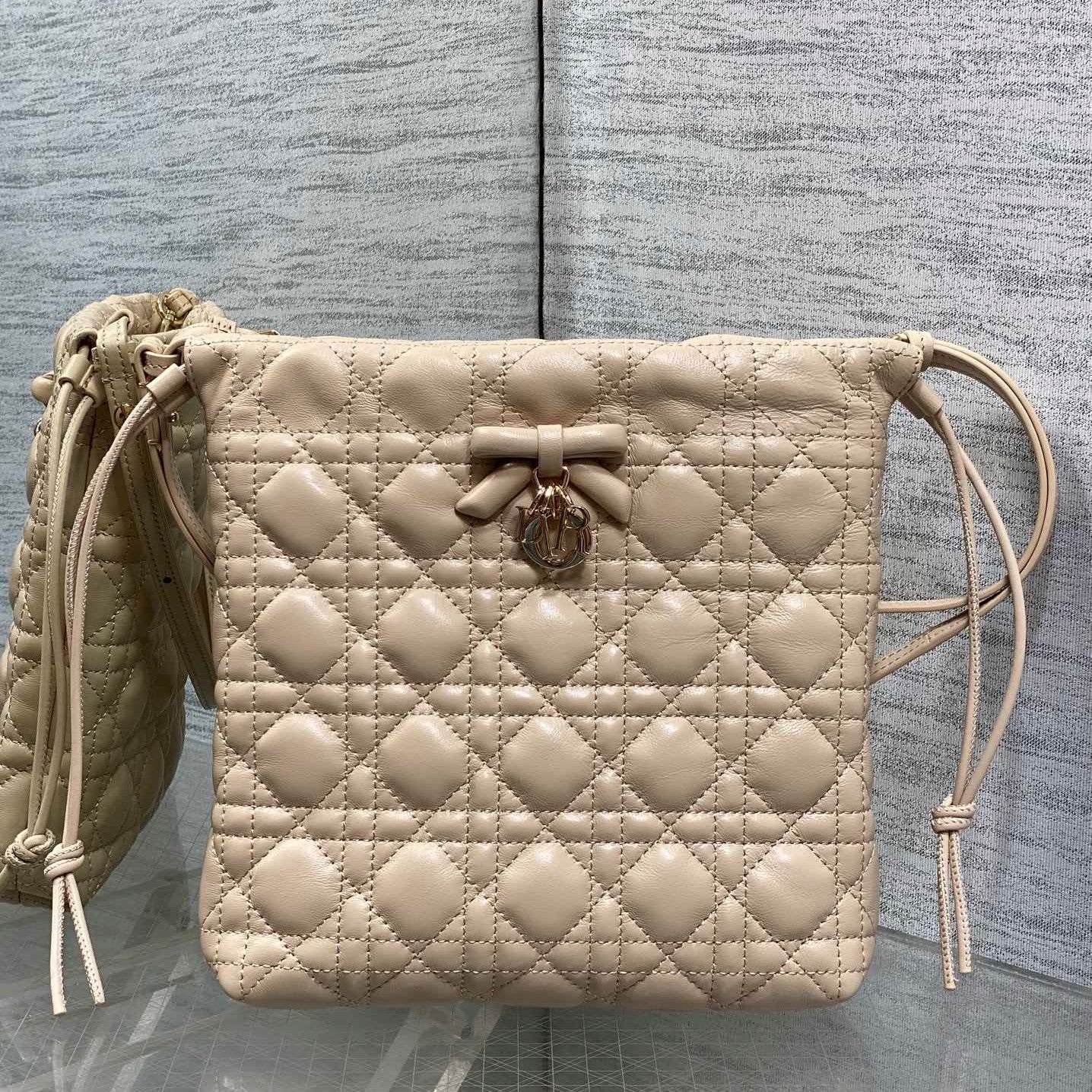 CD Adiorable Mini Bucket Bag Beige Lambskin 286639