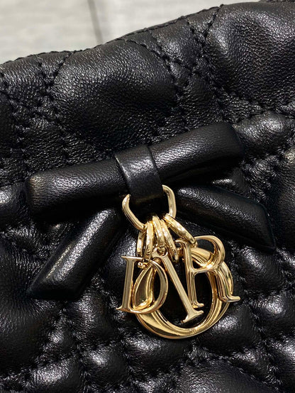 CD Adiorable Mini Bucket Bag Black Lambskin 286641